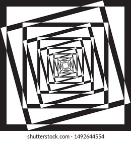 Abstract Frame Repeating Angle Perspective Intersected Black on transparent background designer cut