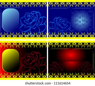 abstract frame with roses