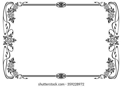 Abstract frame with roses