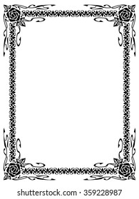 Abstract frame with roses