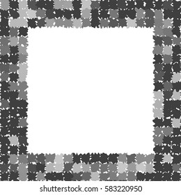 Abstract frame with rough jagged edges. Gray photo frame. Place for text. Vector