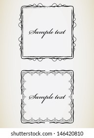 Abstract frame set. Vintage style frames vector.