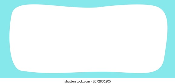 Abstract frame shape vector design blue white color for web banner image or picture and text copy space modern simple cartoon comic illustration, wavy curve liquid fluid graphic for picture template