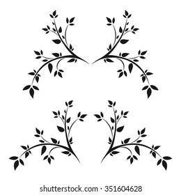 Abstract frame - silhouette of a young tree