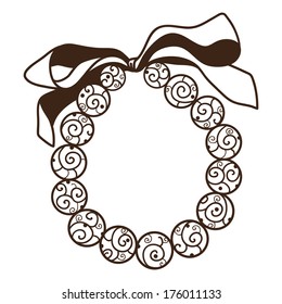 Abstract frame. Sketch isolated on white . Eps 10 vector illustration