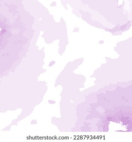 Abstract Frame of spots in trendy spring purple shades in a watercolor manner. Background texture