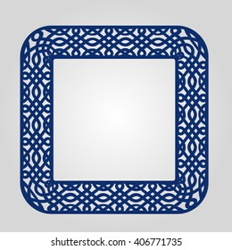 Abstract frame with swirls, vector ornament, vintage. Lazercut. 