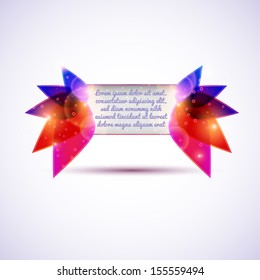 Abstract frame for text or image with glowing elements like a flower or crystal
