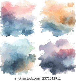 Abstract frame for text with watercolor background consisting of splashes and strokes of watercolor paint. 