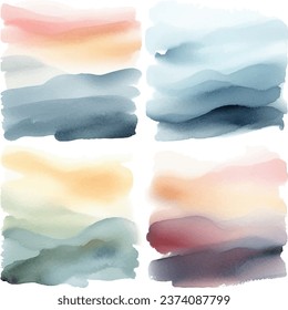 Abstract frame for text with watercolor background consisting of splashes and strokes of watercolor paint. 