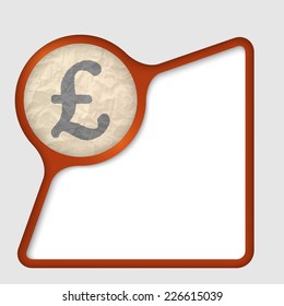abstract frame with texture of crumpled paper and pound sterling symbol