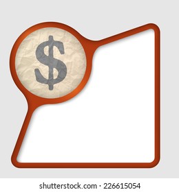 abstract frame with texture of crumpled paper and dollar symbol