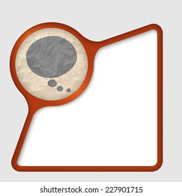 abstract frame with texture of crumpled paper and speech bubble
