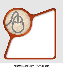 abstract frame with texture of crumpled paper and mouse icon