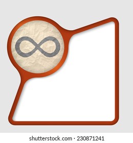abstract frame with texture of crumpled paper and infinity symbol