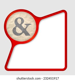 abstract frame with texture of crumpled paper and ampersand