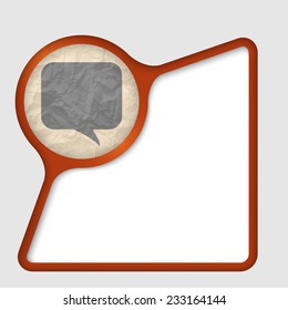 abstract frame with texture of crumpled paper and speech bubble