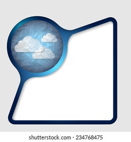 abstract frame with texture of crumpled paper and clouds