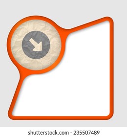 abstract frame with texture of crumpled paper and arrow