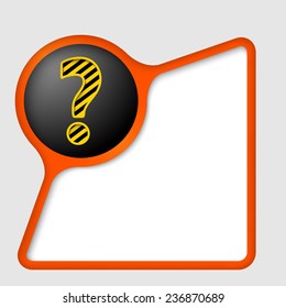 abstract frame with texture of crumpled paper and question mark