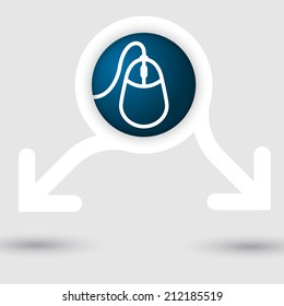 abstract frame with two arrows and mouse icon