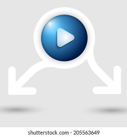 abstract frame with two arrows and play symbol