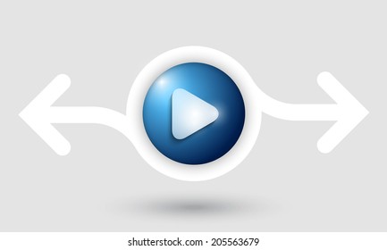abstract frame with two arrows and play symbol