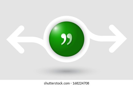 abstract frame with two arrows and quotation mark