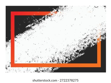 Vector de marco abstracto, que se asemeja a pinceladas de tinta desordenadas. Diseño para carteles, invitaciones, Tarjetas de regalo, Cupones y portadas de libros. Grunge texturizado de fondo. Ilustración vectorial de estilo cómico de arte Pop con puntos de estilo deportivo.
