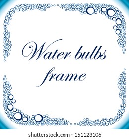 Abstract frame of water bulbs on white background