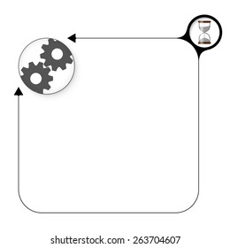 Abstract frame for your text with arrow and cogwheels