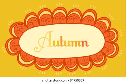 Abstract frame for your text. Autumnal theme header. Vector banner. Page decoration, useful element to embellish your layout, easy to use. Decorative vintage frame