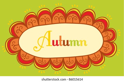Abstract frame for your text. Autumnal theme header. Vector banner. Page decoration, useful element to embellish your layout, easy to use. Decorative vintage frame