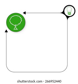 Abstract frame for your text with bulb and tree symbol