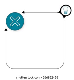 Abstract frame for your text with bulb and multiplication symbol