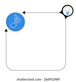 Abstract frame for your text with bulb and music symbol