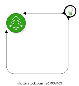 Abstract frame for your text with bulb and tree symbol