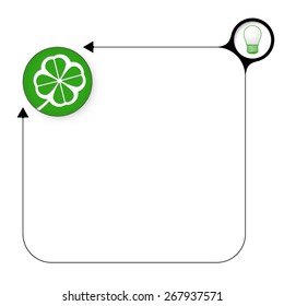 Abstract frame for your text with bulb and cloverleaf