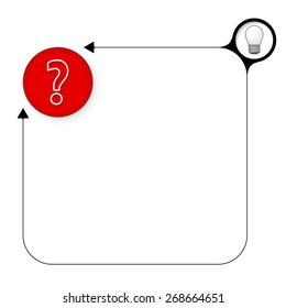Abstract frame for your text with bulb and question mark
