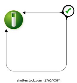 Abstract frame for your text with check box and test tube