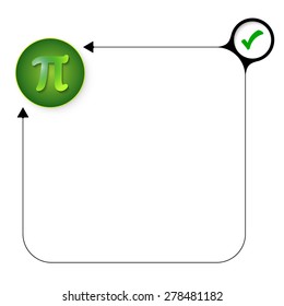 Abstract frame for your text with check box and pi symbol