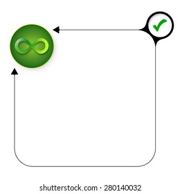 Abstract frame for your text with check box and infinity symbol