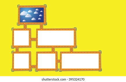 Abstract frame for your text and clouds