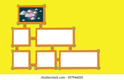 Abstract frame for your text and clouds