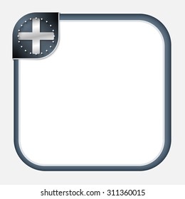 Abstract frame for your text with dark corner and plus symbol