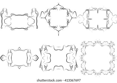 Abstract frame for your text decoration made in the form of a sketch of girls. Vector illustration. For presentations, graphics, design, wallpaper