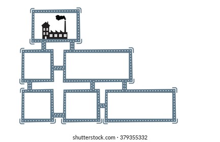 Abstract frame for your text and factory icon
