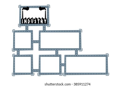 Abstract frame for your text and factory icon