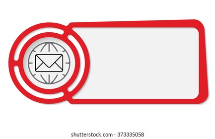 Abstract frame for your text and globe icon and envelope