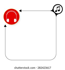 Abstract frame for your text and headphones